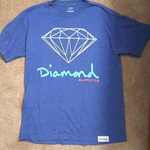 diamond supply co skater tee size M blue LIKE NEW